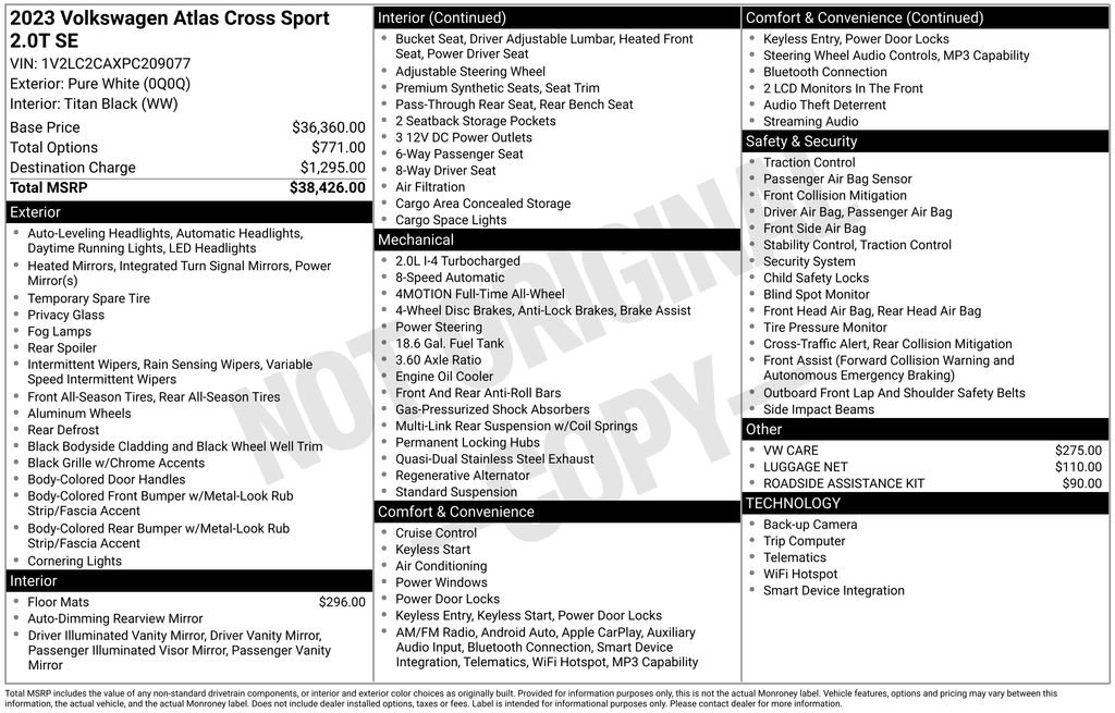 Used 2023 Volkswagen Atlas Cross Sport SE image 36