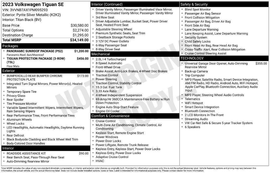 Certified 2023 Volkswagen Tiguan SE w/ Panoramic Sunroof Package FWD image 3