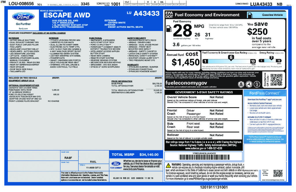 Used 2020 Ford Escape SEL AWD/4WD image 2