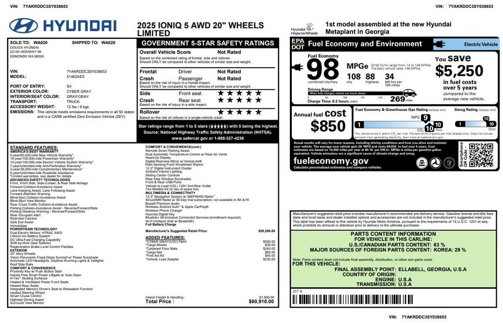 Used 2025 Hyundai Ioniq 5 Limited AWD/4WD video 3