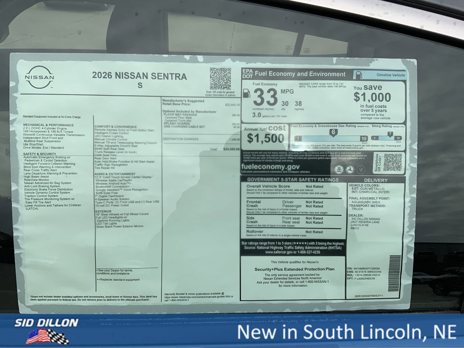 New 2026 Nissan Sentra S w/ Floor Mat Package image 13