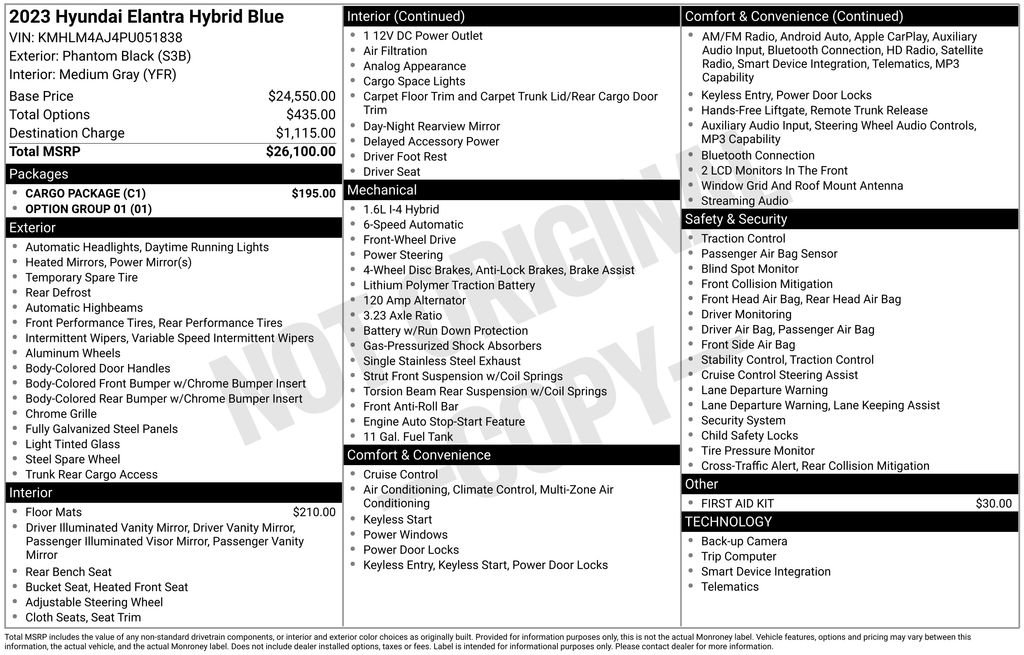 Certified 2023 Hyundai Elantra Blue w/ Cargo Package image 36