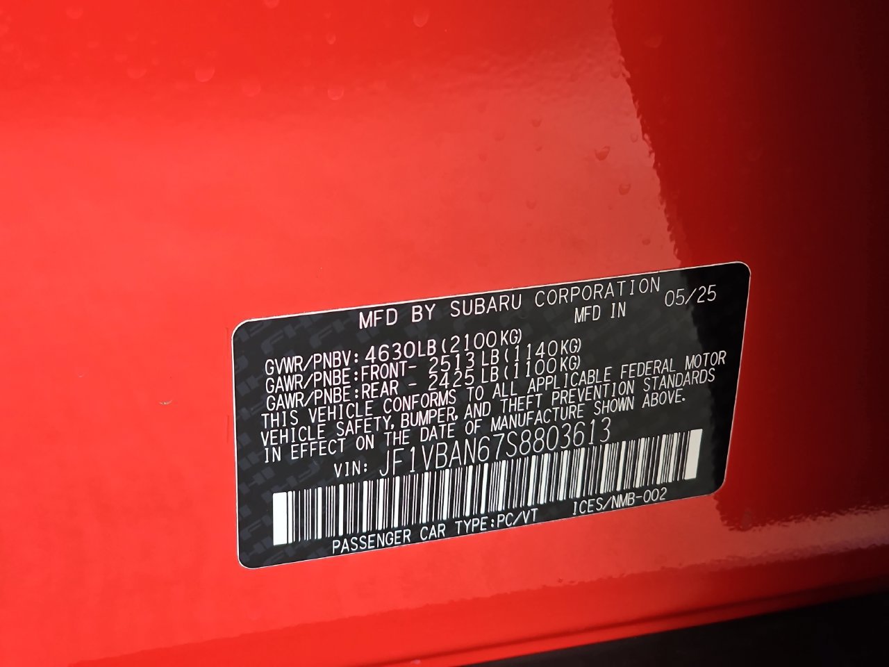 Certified 2025 Subaru WRX Limited AWD/4WD image 43