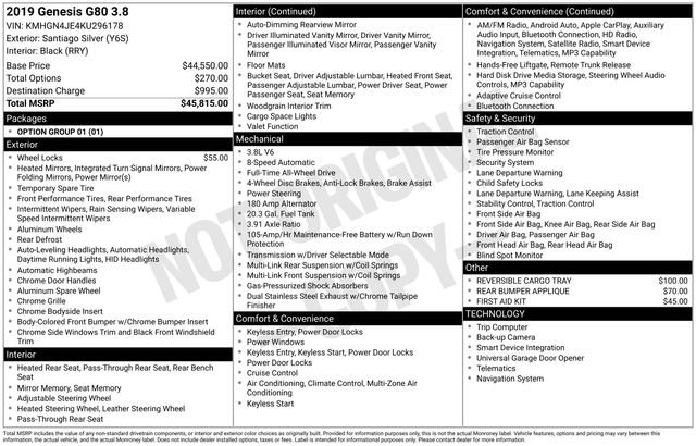 Used 2019 Genesis G80 3.8 image 12