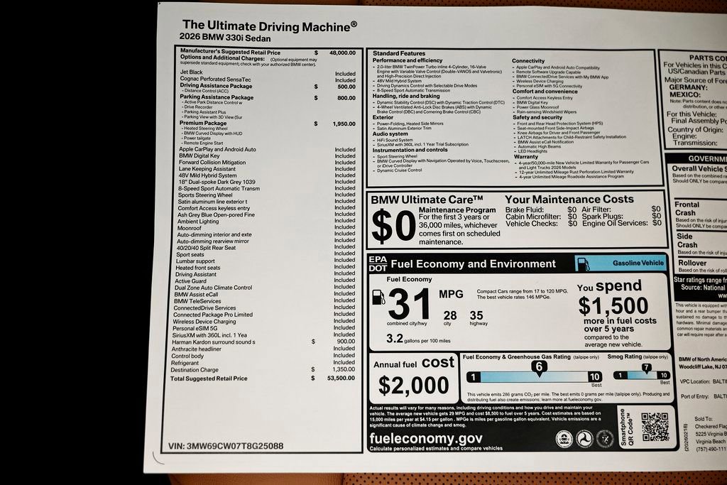 New 2026 BMW 330i Sedan w/ Premium Package image 40