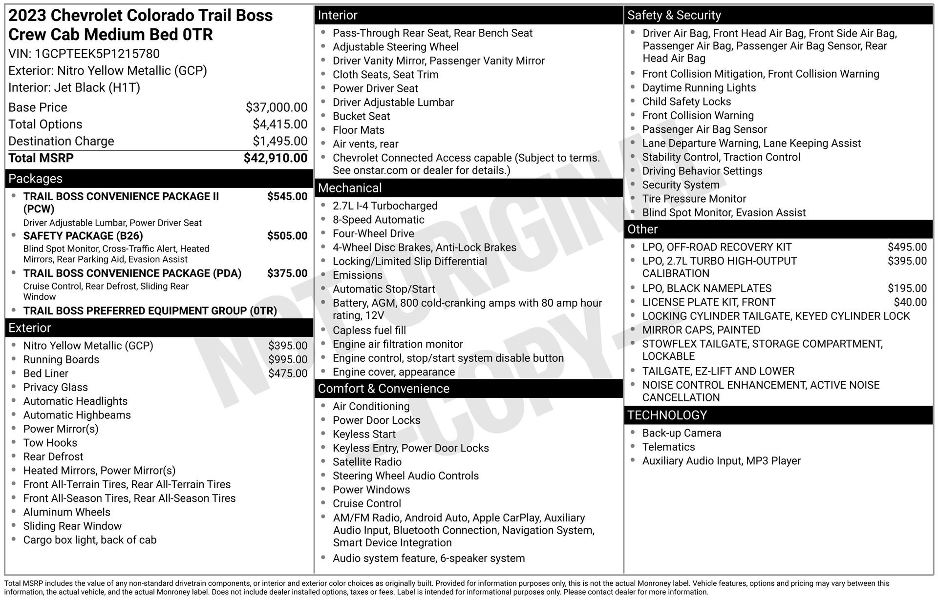 Used 2023 Chevrolet Colorado Trail Boss AWD/4WD image 3