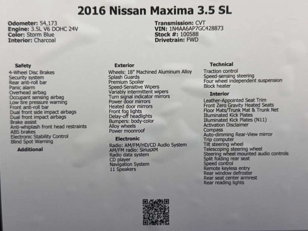 Used 2016 Nissan Maxima 3.5 SL FWD image 49