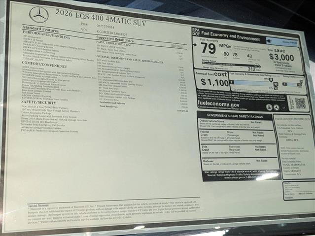 New 2026 Mercedes-Benz EQS 400 4MATIC SUV image 20