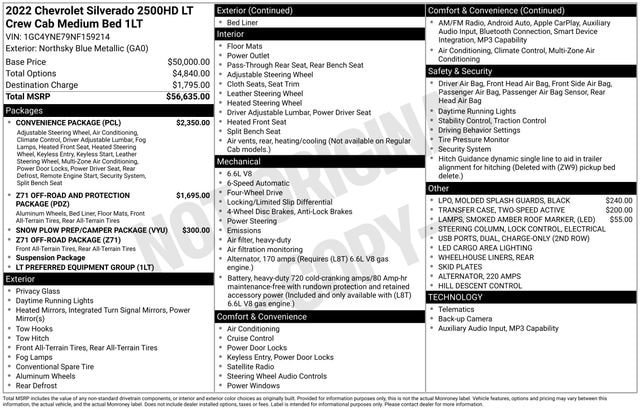 Used 2022 Chevrolet Silverado 2500 LT w/ Convenience Package AWD/4WD image 4