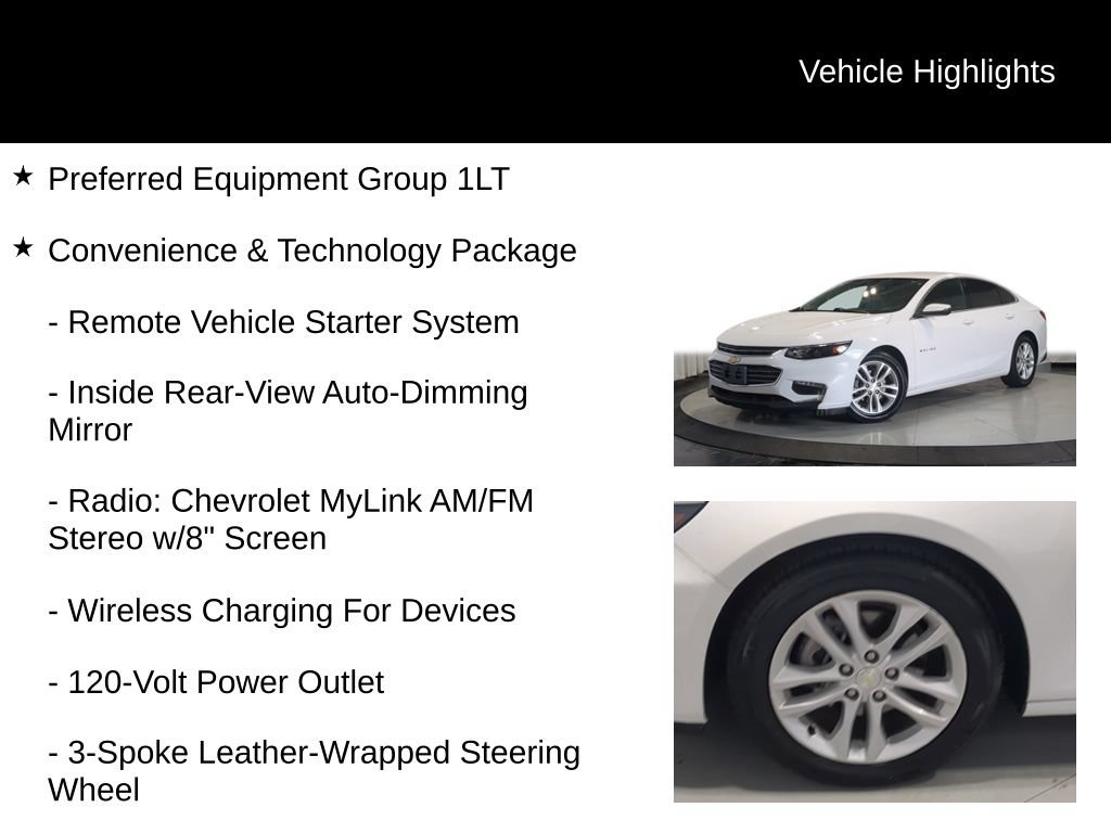 Used 2017 Chevrolet Malibu LT w/ Leather Package FWD image 7