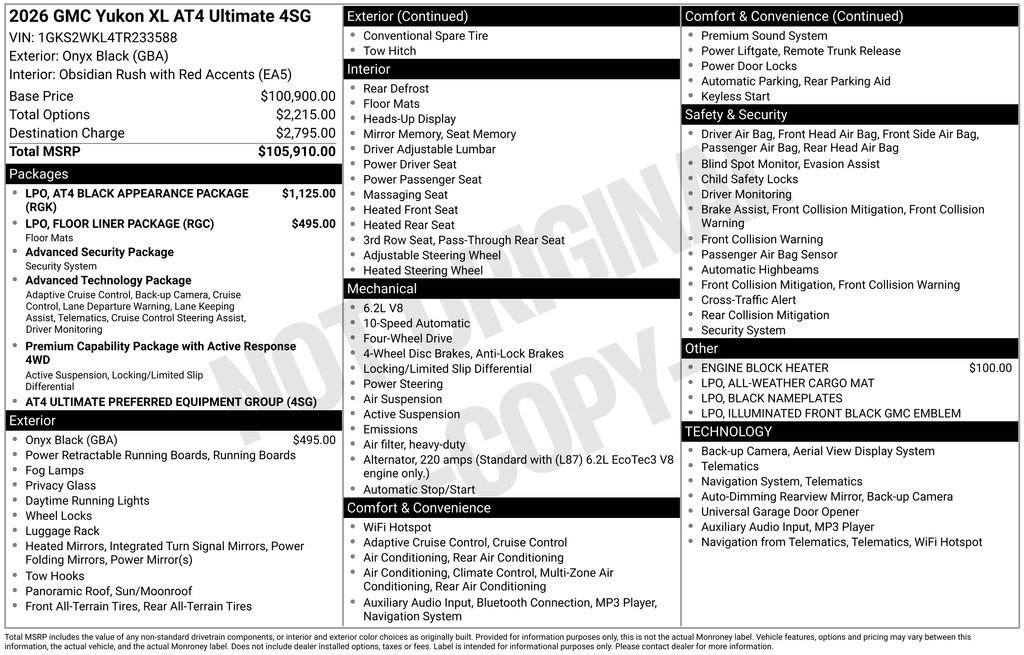 New 2026 GMC Yukon XL AT4 Ultimate AWD/4WD image 35