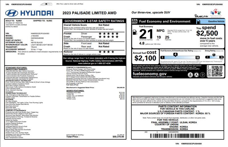 Used 2023 Hyundai Palisade Limited AWD/4WD image 3