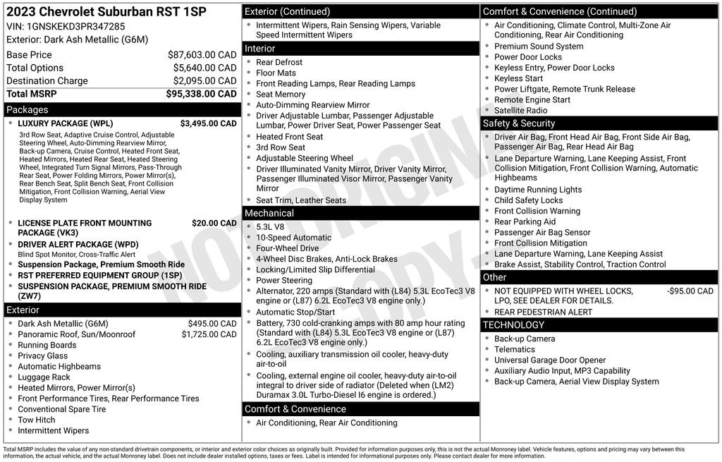 Used 2023 Chevrolet Suburban RST w/ Luxury Package AWD/4WD image 5