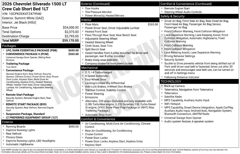New 2026 Chevrolet Silverado 1500 LT w/ LPO, Dark Essentials Package AWD/4WD image 41