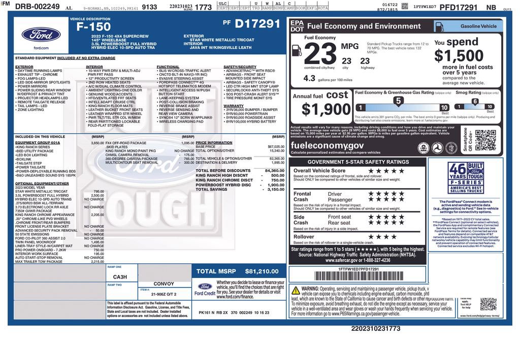 Used 2023 Ford F150 King Ranch w/ Equipment Group 601A High image 26