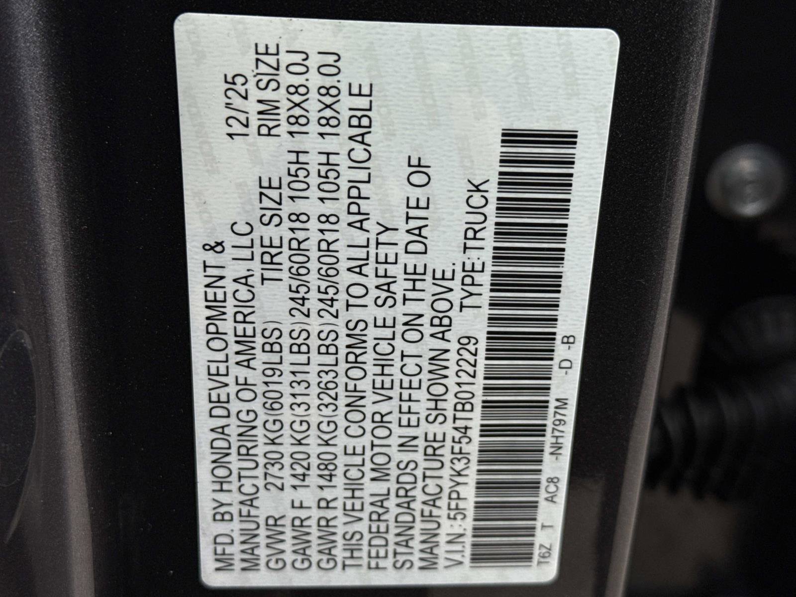 New 2026 Honda Ridgeline RTL image 25