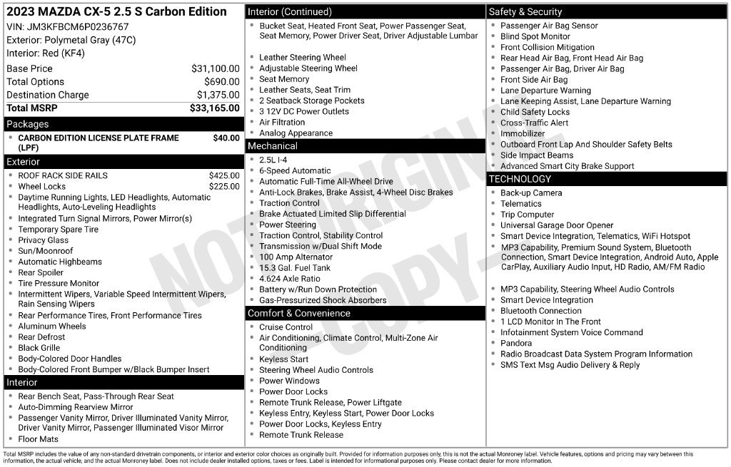 Used 2023 MAZDA CX-5 Carbon Edition AWD/4WD image 33