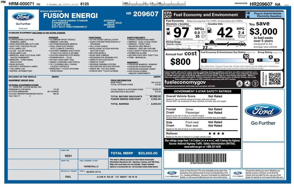 Used 2017 Ford Fusion Energi Titanium FWD image 14