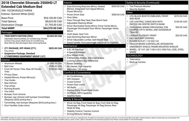 Used 2018 Chevrolet Silverado 2500 LT w/ True North Edition AWD/4WD image 2