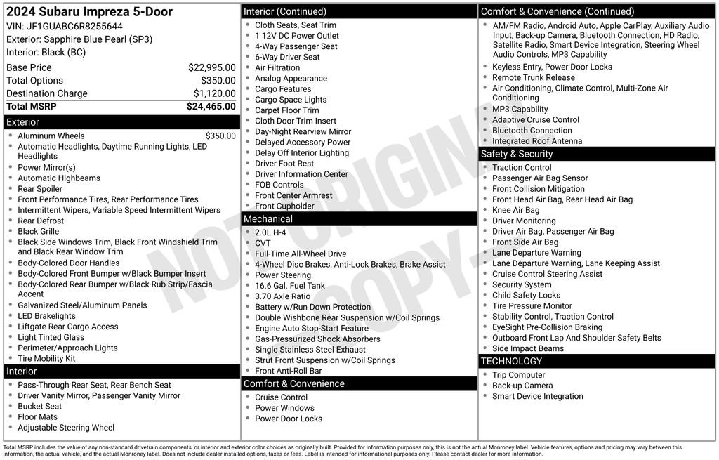 Certified 2024 Subaru Impreza 2.0i AWD/4WD image 33