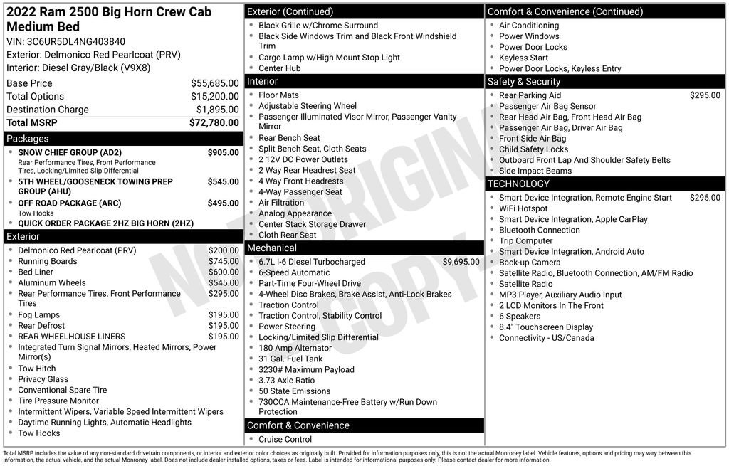 Used 2022 RAM 2500 Big Horn w/ Snow Chief Group AWD/4WD image 2