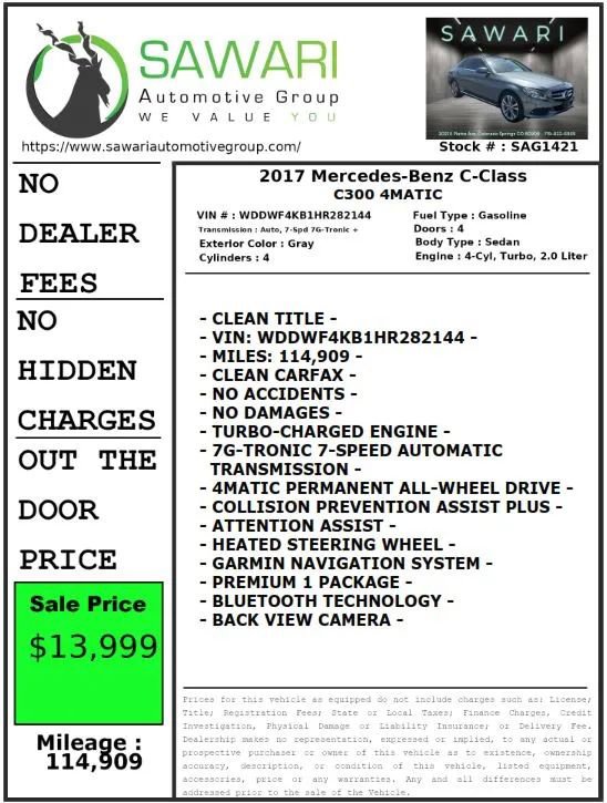 Used 2017 Mercedes-Benz C 300 4MATIC Sedan image 29