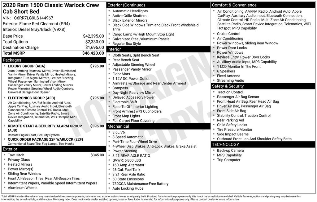 Used 2020 RAM 1500 Warlock w/ Electronics Group AWD/4WD image 29