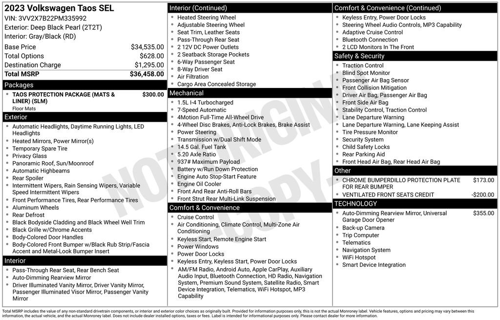 Used 2023 Volkswagen Taos SEL AWD/4WD image 23