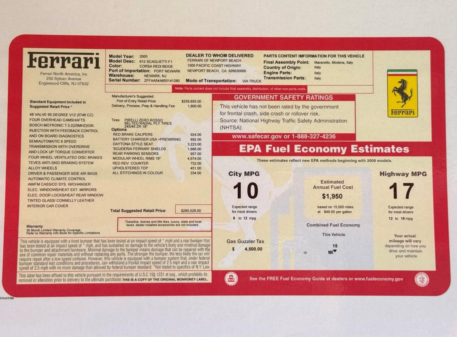 Used 2005 Ferrari 612 Scaglietti RWD image 36