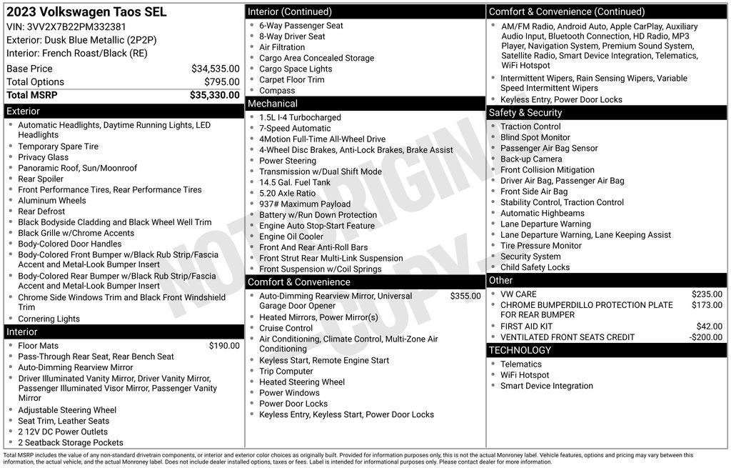 Used 2023 Volkswagen Taos SEL image 7