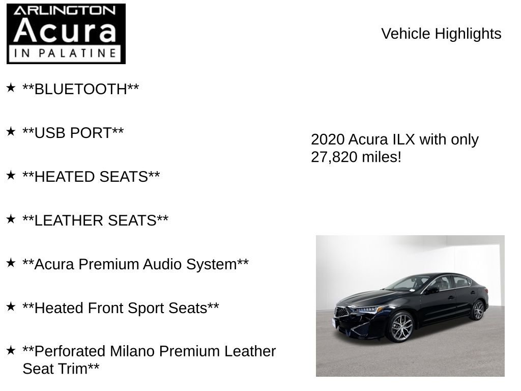 Certified 2020 Acura ILX FWD image 7