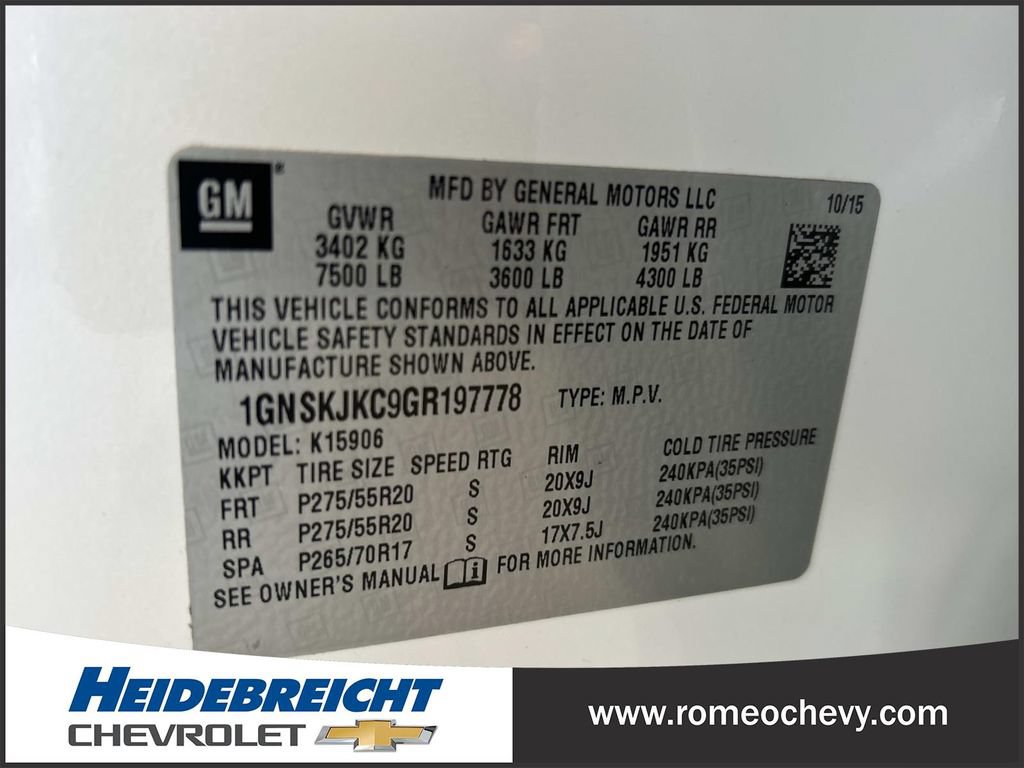 Used 2016 Chevrolet Suburban LTZ AWD/4WD image 7