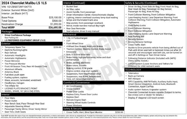 Certified 2024 Chevrolet Malibu LS FWD image 15