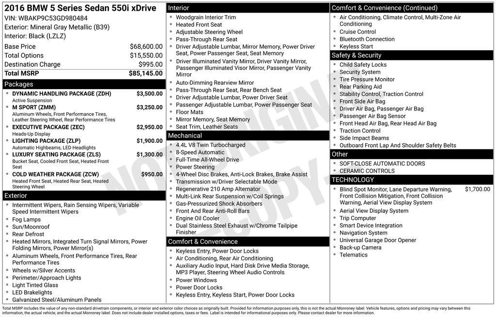 Used 2016 BMW 550i xDrive Sedan image 37