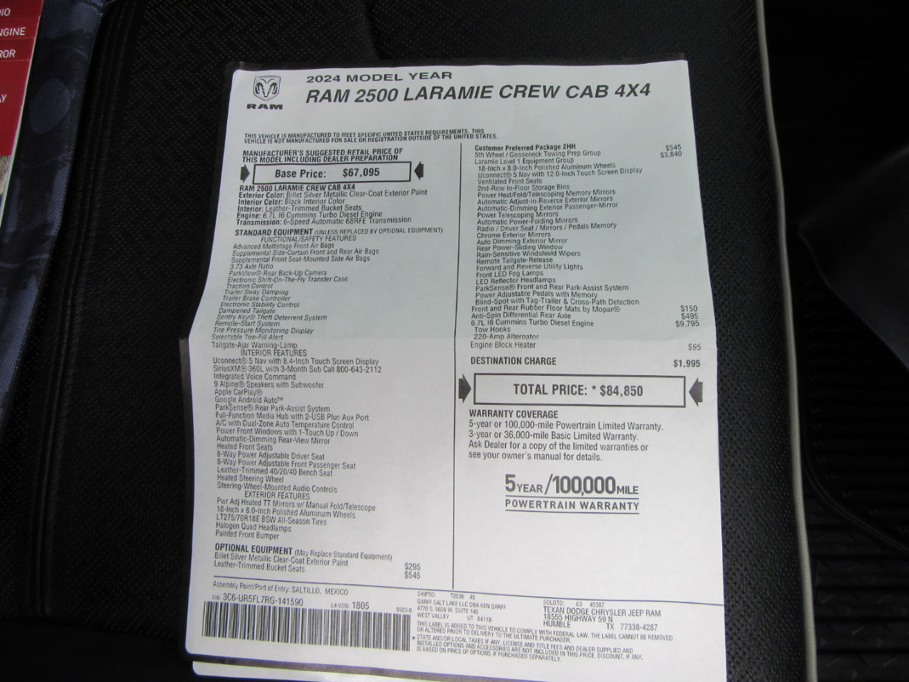 Used 2024 RAM 2500 Laramie image 90
