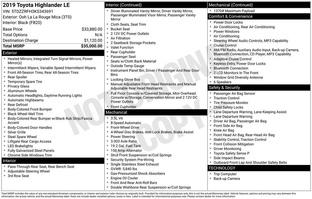 Used 2019 Toyota Highlander LE FWD image 46