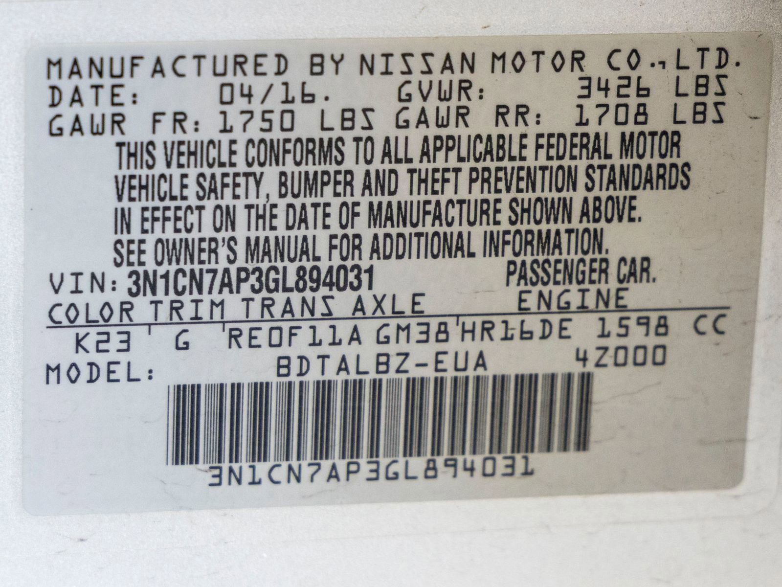 Used 2016 Nissan Versa SV FWD image 28
