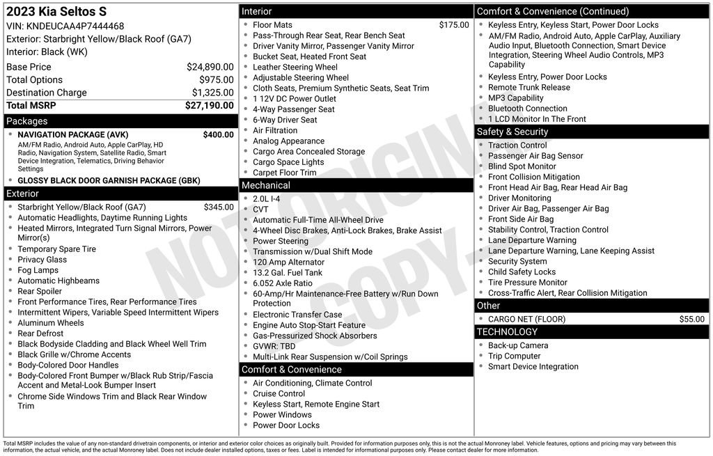 Used 2023 Kia Seltos S w/ Navigation Package AWD/4WD image 29