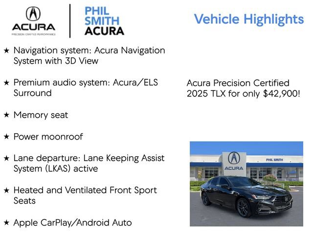 Certified 2025 Acura TLX SH-AWD w/ A-SPEC Pkg image 5