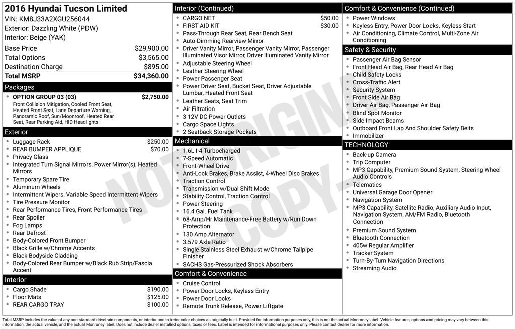 Used 2016 Hyundai Tucson Limited w/ Option Group 03 FWD image 5