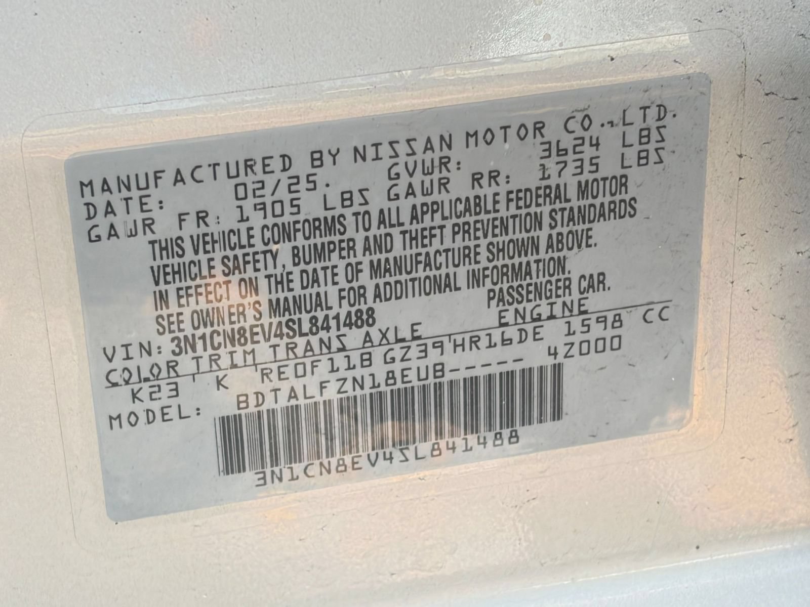Used 2025 Nissan Versa SV FWD image 27