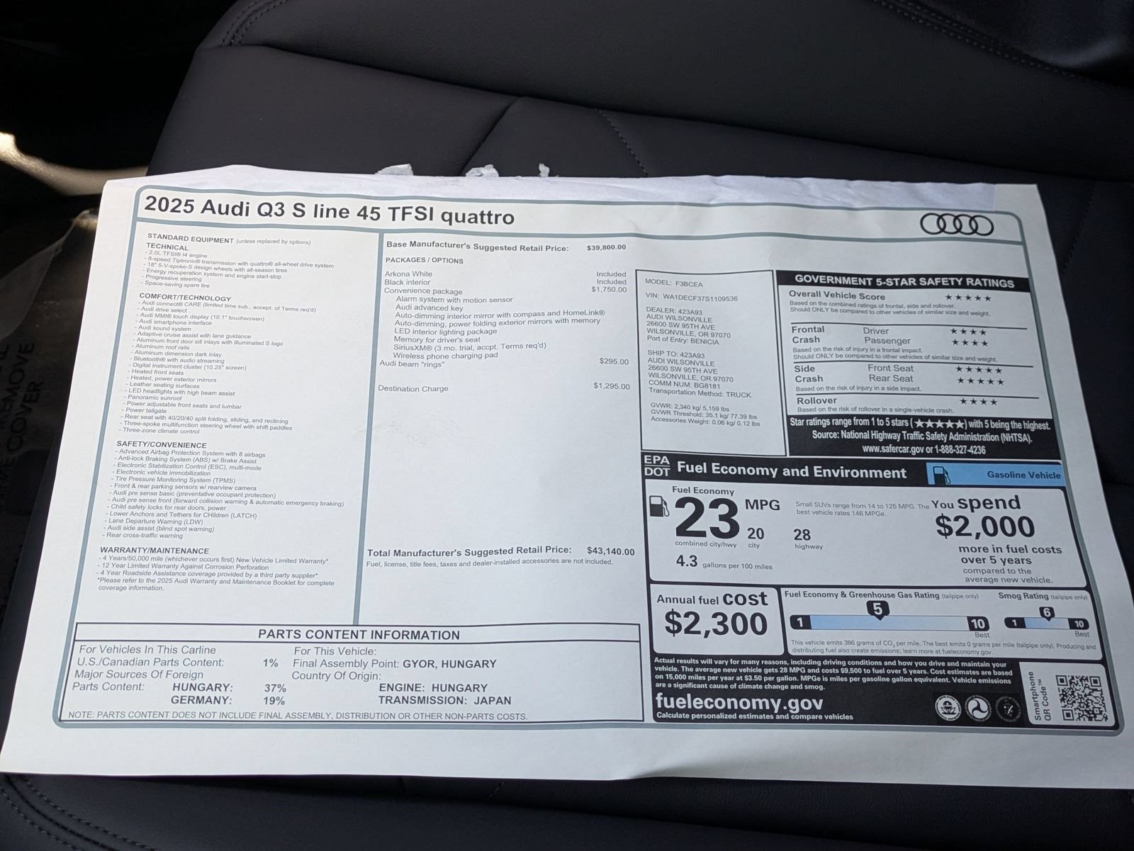New 2025 Audi Q3 2.0T Premium AWD/4WD image 18
