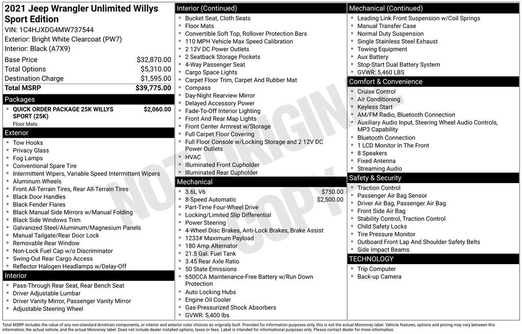 Used 2021 Jeep Wrangler Unlimited Sport image 8