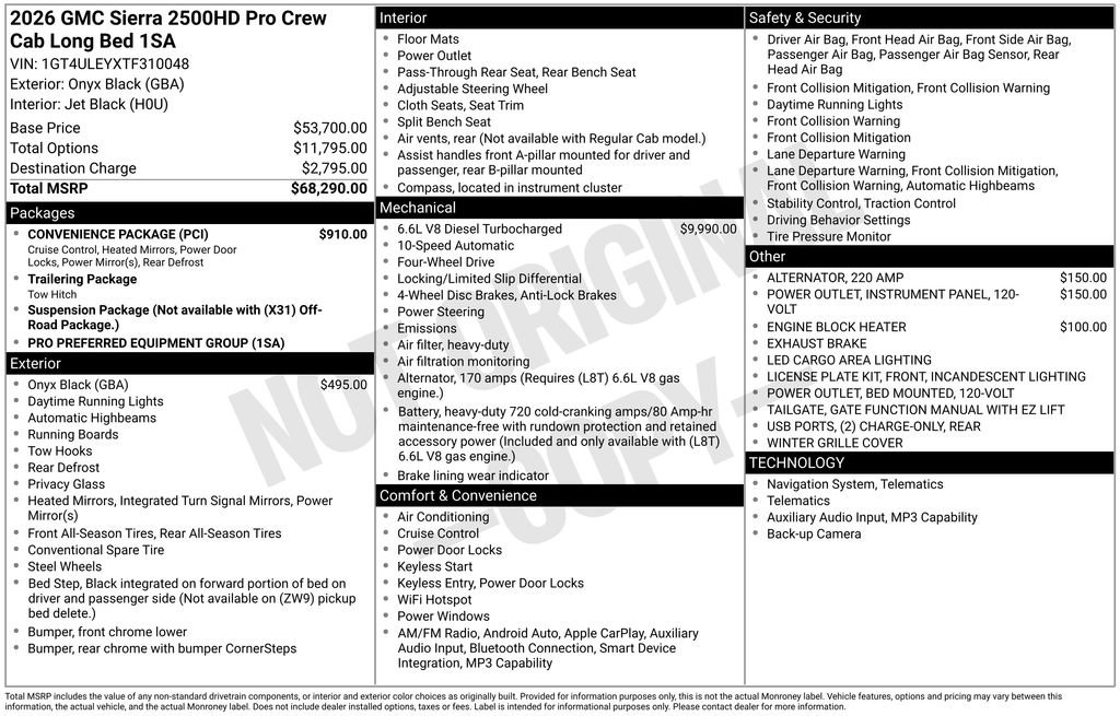 New 2026 GMC Sierra 2500 Pro w/ Convenience Package AWD/4WD image 48