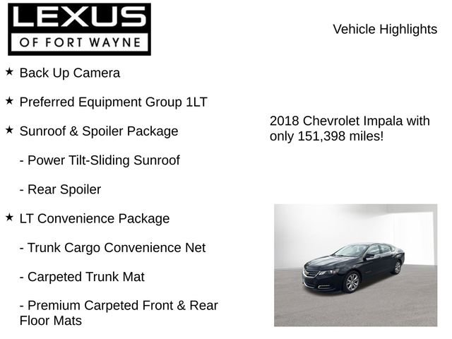 Used 2018 Chevrolet Impala LT w/ Sunroof and Spoiler Package FWD image 8