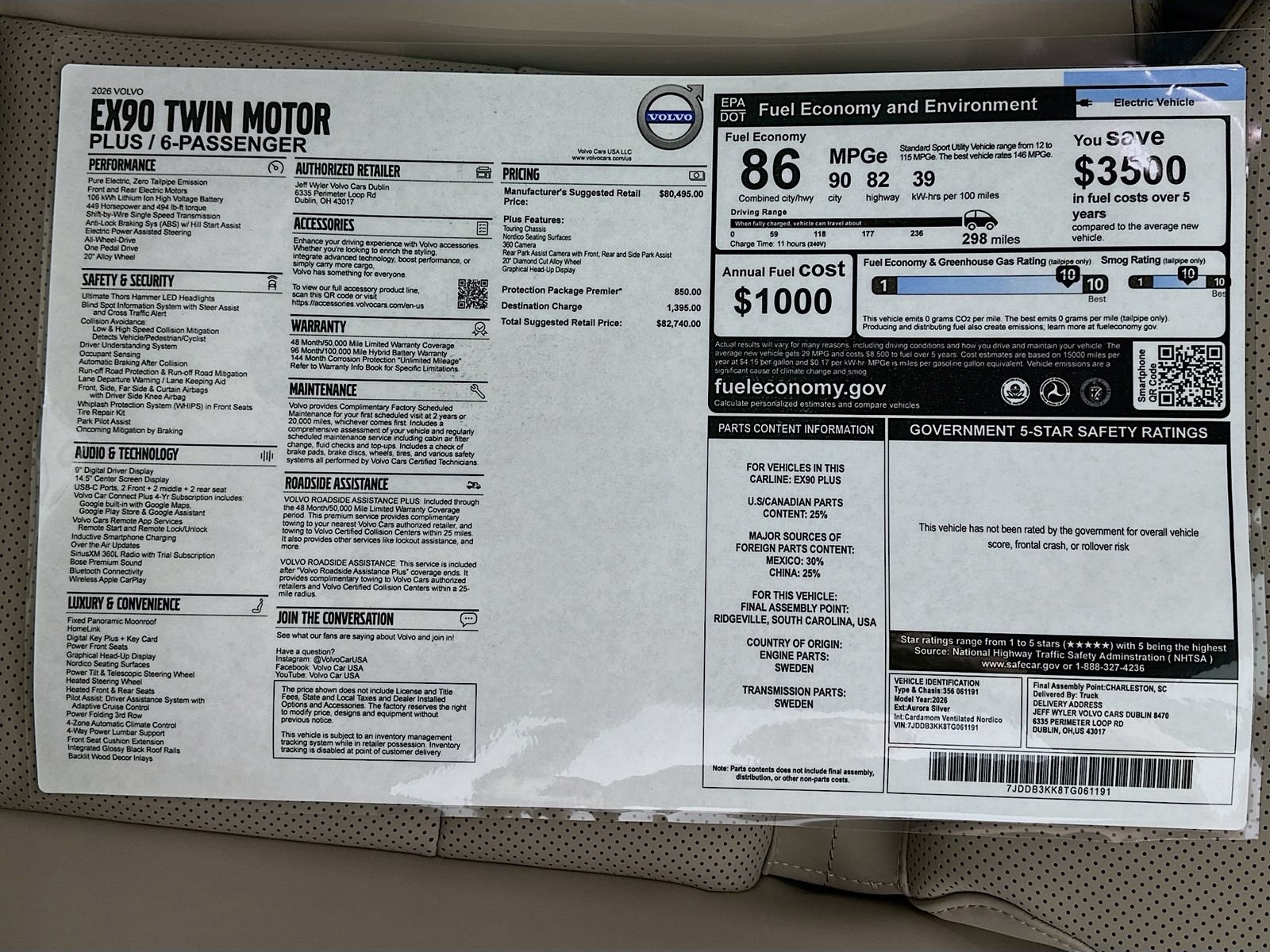New 2026 Volvo EX90 Plus AWD/4WD image 47
