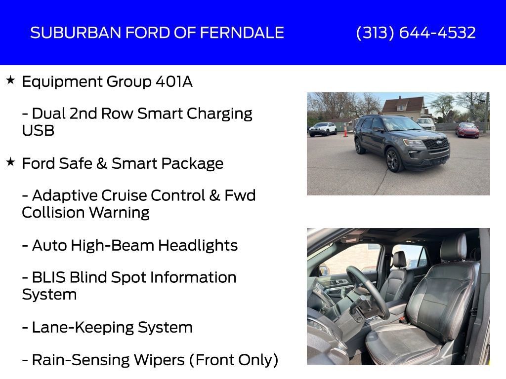 Used 2018 Ford Explorer Sport w/ Equipment Group 401A image 13