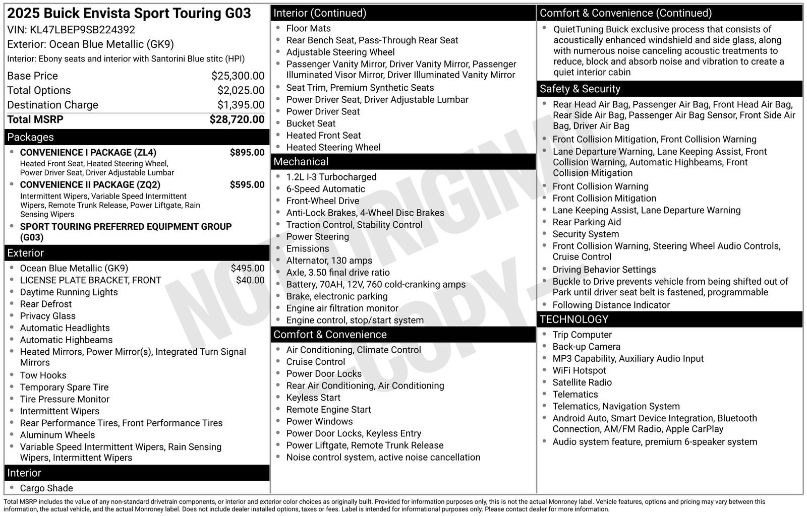 Used 2025 Buick Envista Sport Touring w/ Convenience I Package FWD image 34