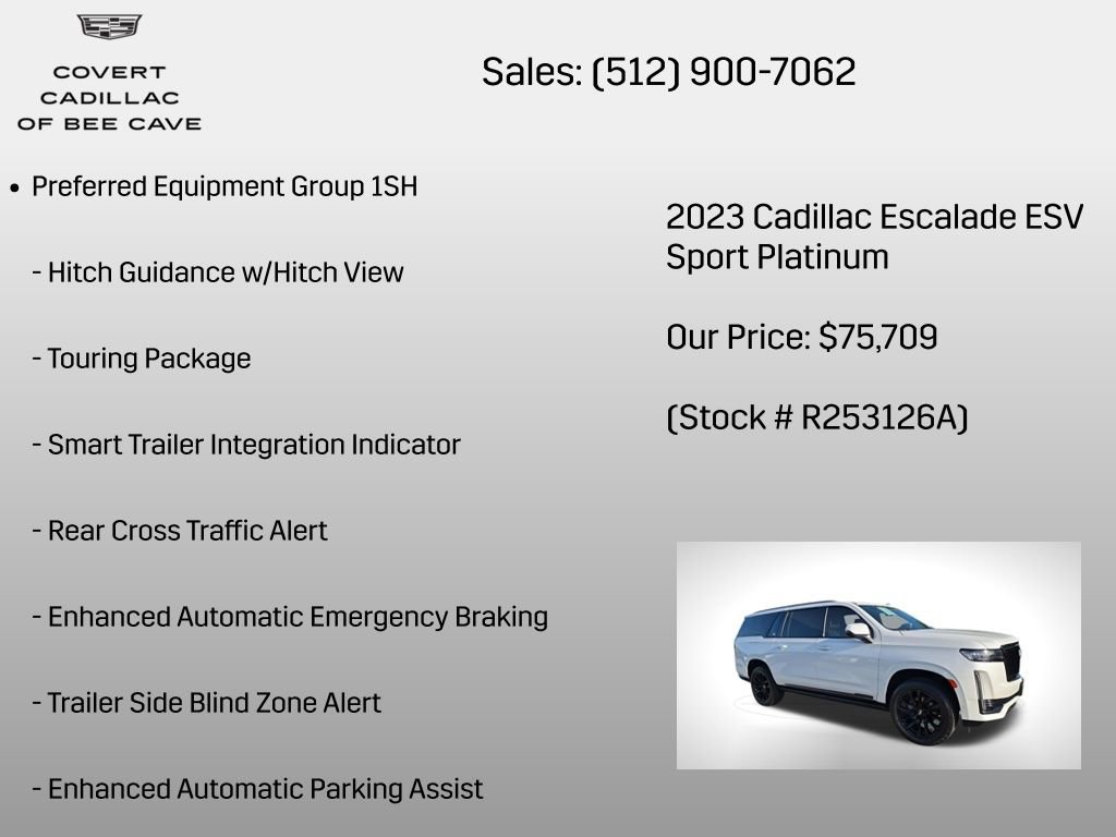 Certified 2023 Cadillac Escalade ESV Sport Platinum w/ LPO, ONYX Package image 20