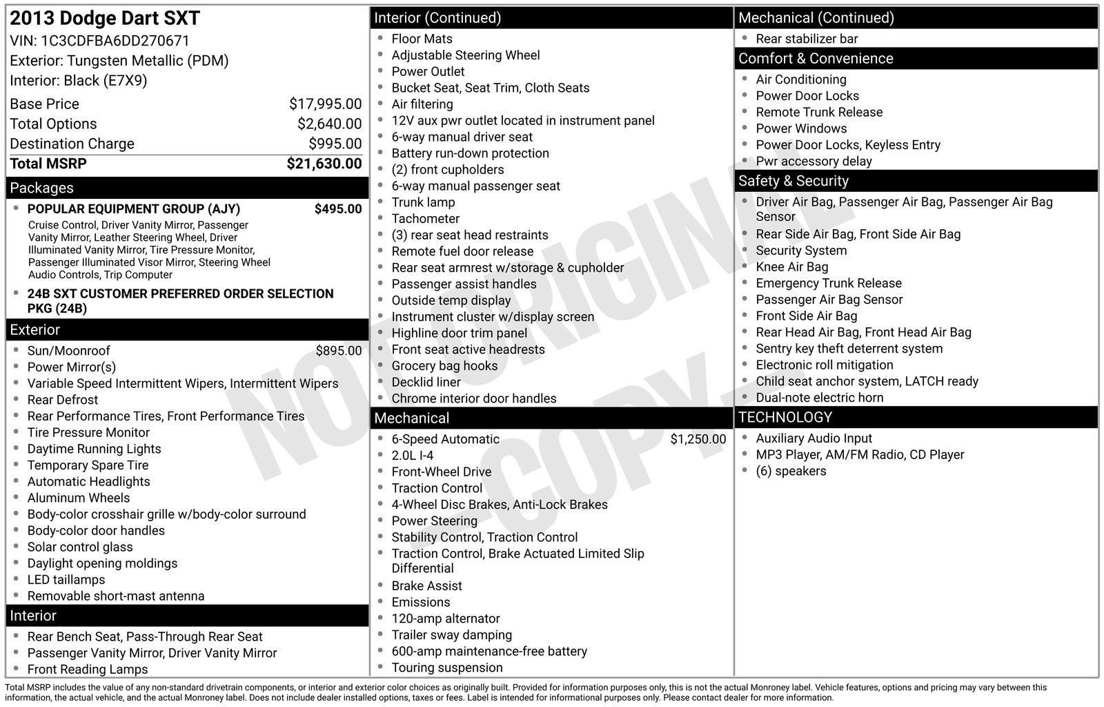 Used 2013 Dodge Dart SXT w/ Popular Equipment Group FWD image 6